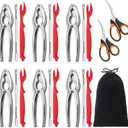 20-Pack Crab Crackers and Tools Set,Seafood Boil Party Supplies Includes 6 Crab Crackers, 6 Lobster Shellers, 6 Crab Leg Forks/Picks and 2 Seafood Scissors & Black Storage Bag - Nut Cracker Set