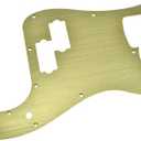 KAISH 13-Hole Metal Aluminium Anodized P Bass Style Pickguard American Modern Style Standard Bass Pick Guard for Precision P Bass Gold (Right Handed Version)