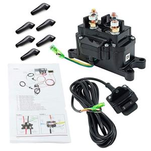 12V 250A Winch Solenoid Relay Contactor & Winch Rocker Thumb Switch Combo with Handlebar Control Kit Compatible with ATV UTV 3000lbs-5000lbs Polaris 800 1000