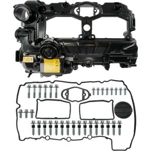 Upgrade Black Aluminum N20 Engine Valve Cover Kit with Gasket, Bolts & Oil Cap Compatible with 2012-2018 BMW 228i 320i 328i 328i GT xDrive 428i 528i X1 X3 X4 X5 Z4 2.0L Replaces 11127588412 264-517 (ALUMINUM BLACK)