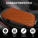 Car Center Console Cover, PU Leather Waterproof Vehicle Armrest Seat Box Cover Cushion Pad, Non Slip Soft Automotive Middle Console Protector, Universal for SUV RV Truck (Coffee)