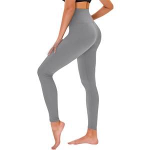 TNNZEET High Waisted Leggings for Women - No See Through Tummy Control Cycling Workout Yoga Pants with Pockets Reg & Plus, L