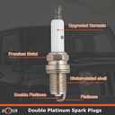 Automotive Replacement Spark Plugs 06H905601A Double Platinum Spark Plugs PFR7S8EG 4 PCS Compatible with A3 A4 A5 A7 Q7 Q5 Allroad TT Beetle CC Eos GTI Golf Passat Tiguan Jetta 2.0L