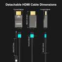RUIPRO 8K Detachable Full Fiber Optic Armored HDMI 2.1 Cable 40FT, Ultra High Speed 48Gbps, Support 8K@60Hz 4K@120Hz, Dynamic HDR, eARC, Compatible with PS5/Xbox/Blu-ray/TV/Monitor/Projector