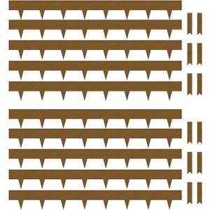 Worth Garden 10-Pack Corten Steel Landscape Lawn Edging - 5in H (2.5" above ground + 2.5" spikes) Rust Patina Bendable Metal Strips - Hammer-in Border with 11 Clips - Yard Pathway Divider (33Ft Total)