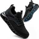 Non Slip Steel Toe Shoes for Men Women Comfortable Work Shoes Lightweight Safety Composite Toe Shoes (12 Women/10.5 Men, Black)