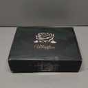 8PCS Artificial Silk Flowers Realistic Roses Bouquet Long Stem for Home Wedding Decoration Party (8PCS-Black)