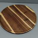 14.9" Wooden Decorative Serving Tray for Coffee Table and Home Decor, Large Round Wood Tray for Table Centerpiece, Ottoman Tray,Kitchen Counter Island，Circle Candle Holder Decor Trays