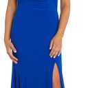 MORGAN AND CO. Womens Rhinestone Drama Dress (0, Neon Royal)