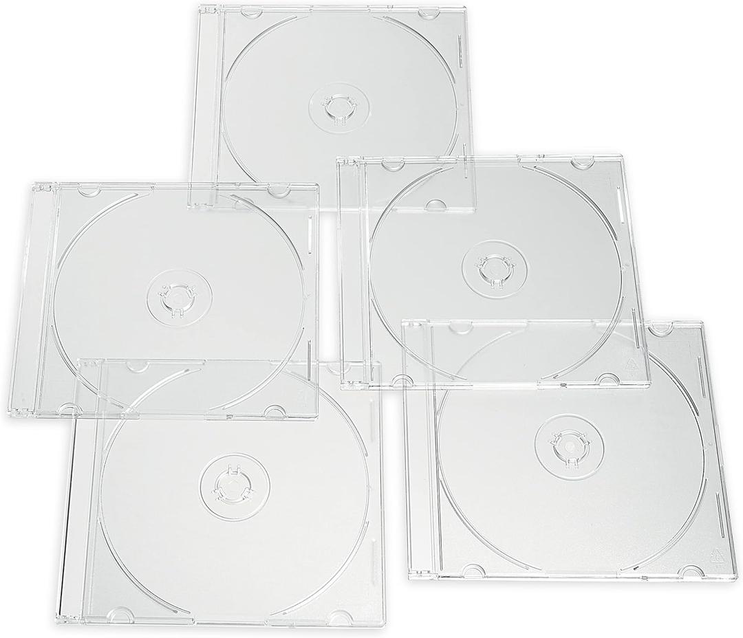 Verbatim CD DVD Blu-Ray Clear Slim Jewel Cases, 5.2 mm  25 Pack