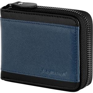 Admetus Mens RFID Blocking Wallets Zipper Leather Wallet for Men Bifold RFID Card Holder (Black-19)