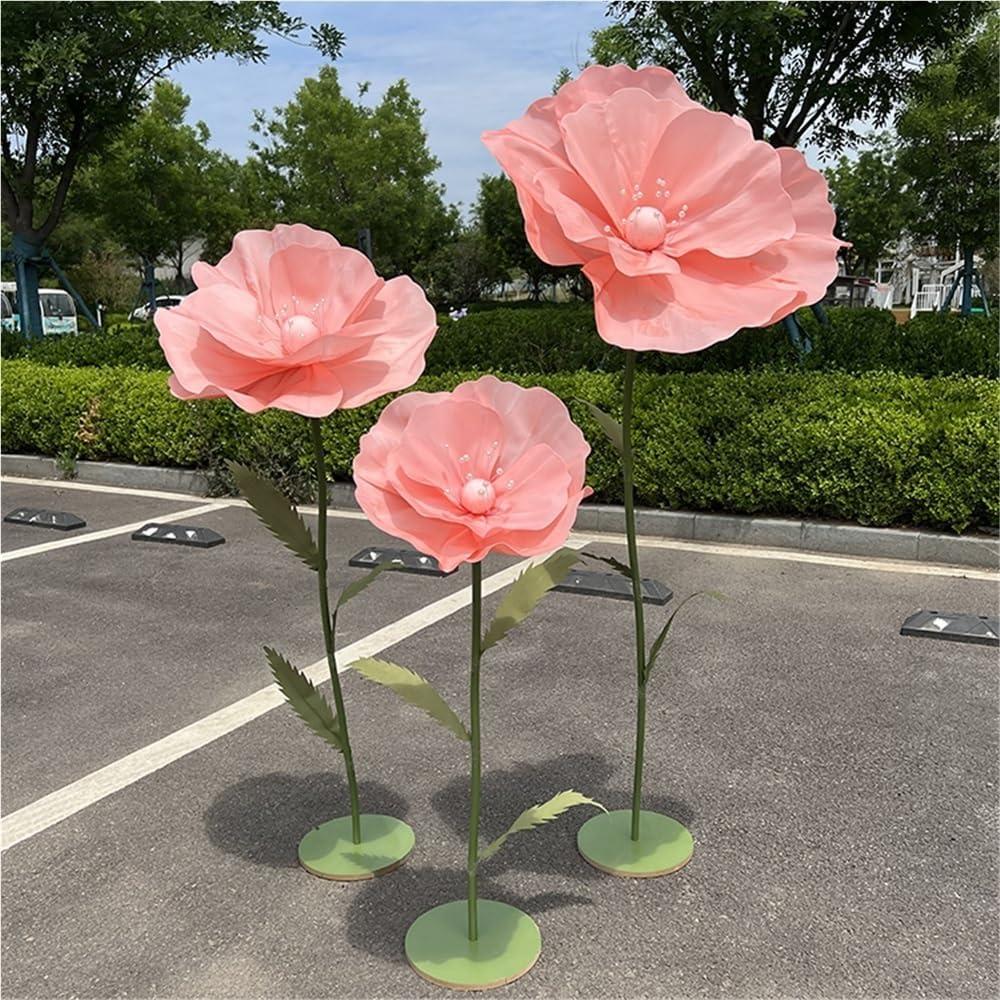 Outdoor Decoration Backdrop Flowers, Gigantic Artificial Fake Flowers, Colorful Decoration Props Suitable for Birthdays, Weddings, Parties and Store Window Displays(Pink)