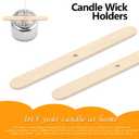 100pcs Wooden Candle Wick Holders, Candle Wick Centering Devices for Candle Making, Candle Wick Bars, Wick Clips for Canld Centering Tool