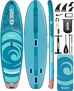 SOWM Inflatable Paddle Boards, Stand Up Paddle Board for Adults Youth of All-Round, 10'5'' x 33'' Extra Wide & No-Slip Sup for Yoga Fishing