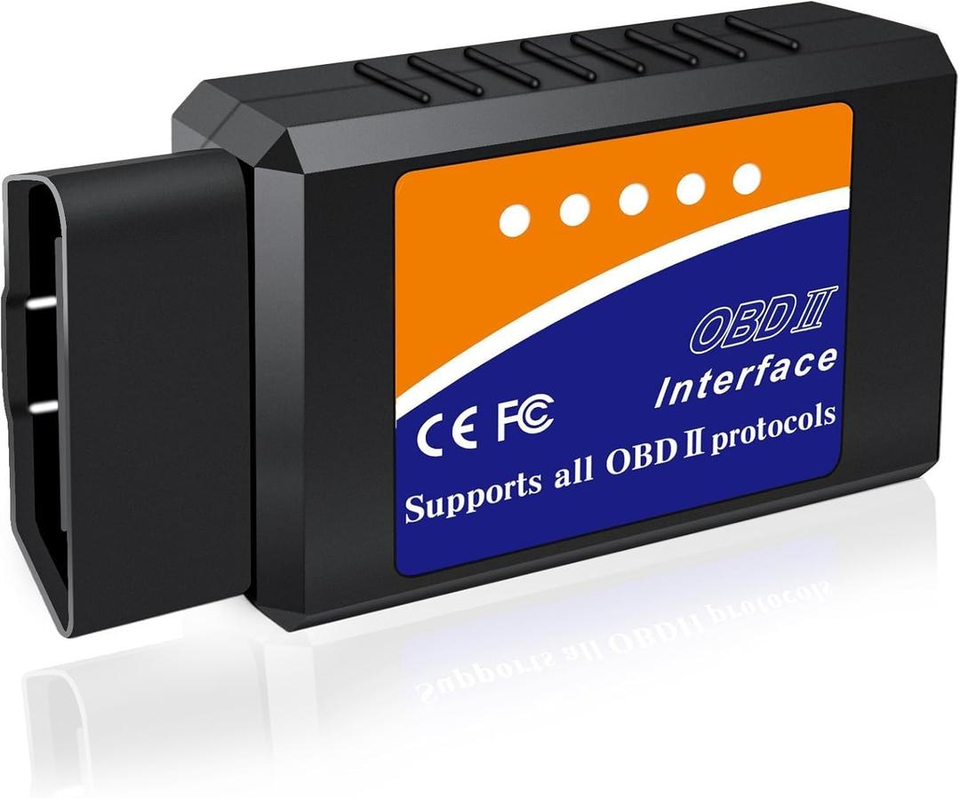 OBD2 Bluetooth Scanner for iPhone iOS Android Windows Car Code Reader Enhanced Auto Diagnostic Scan Tool Odb2 OBDII Adapter Check Engine Light Live Data Reset Vehicle Performance Test Exclusive APP, Black/Orange