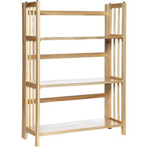 Casual Home 3-Shelf Folding Stackable Bookcase (27.5" Wide)-Natural