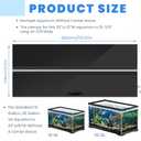 Sieral Aquarium Lids Polycarbonate Canopy with LED Light Without Center Brace Aquariums Cover Fish Tank Lid with a Hook Knife(Black,20x10in)