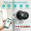 Smart Lock Fingerprint Door Lock, 5-in-1 Keyless Entry Door Handle with Keypad & Doorbell, Touch/Code/Card/Key/App Control for Home Office Airbnb