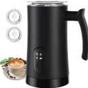MUMAO Milk Frother, 4-in-1 Electric Milk Steamer, 350ml/11.8oz Automatic Frother Machine for Coffee, Warm and Cold Foam, Temperature Control for Latte, Cappuccino, Hot Chocolate (Black)