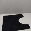 Smiry Luxury Chenille Toilet Rugs U-Shaped 24x20, Soft Absorbent Non-Slip Contour Bathroom Rugs for Toilet, Machine Washable Contoured Bath Mats, Black