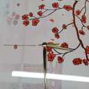 3dRose Wall Clock Silent - 15 inch - Beautiful Japanese Sakura Red Cherry Blossoms Branching Reflecting Over Water - Oriental Inspired Designs