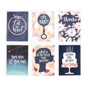 Hallmark Studio Ink Carrie Shryock Greeting Card Assortment (6 Cards with Envelopes)