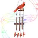 Gifts for Mom, Wind Chimes for Outside Perfect for Outdoor Gardens Patios Home Decor, Features Melodious Tones Create a Zen Atmosphere, Retirement Gifts for Women Men(Colorful Cardinal)