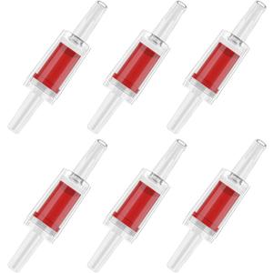 Pawfly 6 PCS Aquarium Check Valves for Common Air Pumps Red Plastic 1-Way Non-Return Valves Pump Protectors for Standard 3/ 16 Inch Airline Tubing Fish Tank Accessories for Aeration Setup