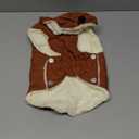 Vecomfy Fleece Lining Dog Hoodie with Harness Built in,Extra Warm Small Dog Jacket in Winter Puppy Coats with Drawstring Hooded,Orange S (Small (Pack of 1))