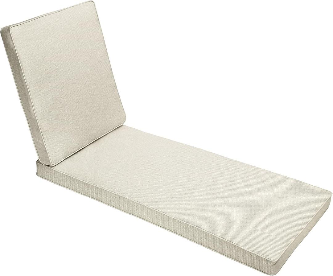 Outdoor/Indoor Chaise Lounge Cushion, 78 x 21 x 3 in, Canvas Cloud