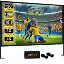 STWUI Outdoor Projector Screen with Stand - 120 Inch Portable Projector Screen Indoor and Outdoor Projector Screens 16:9 4K HD Wrinkle Free Lightweight Movie Screen with Carry Bag,Enioy Movie Nights