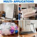 TICONN 2PK Plastic Mattress Bag for Moving Storage, Waterproof Mattress Protector Cover, Heavy-Duty Mattress Moving Supplies (4 mil, Queen)