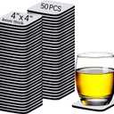 50 PCS Sublimation Blank Cup Coasters Bulk, 4x4 Inch Square Blank Cup Mat Rubber for Sublimation Transfer Heat Press Printing DIY Crafts