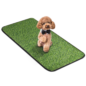 Artificial Grass Mat, Dog Grass Pee Pads, Fake Grass Pad for Pets Potty Training, Soft Grass Rug, Grass Doormat with Drainage Holes, Pet Turf for Indoor Outdoor Use, Washable(15.7''*31.5'')