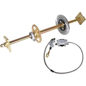 Silscvtt 32 Go Kart Axle Kit Alloy Rear Axle with Brake Dics +Brake Master Cylinder +Sprocket +Pillow Bearing +Chain + Hub Replacement for Go Kart ATV Quad Drift Trikes