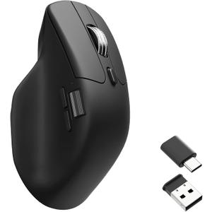 Keychron M6 Silent Wireless Gaming Mouse, 1000Hz, Bluetooth 5.3/2.4GHz/Wired, PixArt 3395 Sensor (26K DPI), 86g, On-Board Memory Profiles for Plug & Play, Programmable for Mac/Windows/Linux – Black