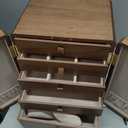Black Walnut Jewelry Box for Women, 5-Layer Double-Door Cabinet Organizer