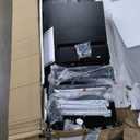 6 Drawers White Wood Dressers for Bedroom with LED Light & Charging Station, Modern Chest of Wide Drawers for Girls Bedroom Living Room, Entryway, Hallway, 47" Wide Wooden Dresser TV Stand, Black