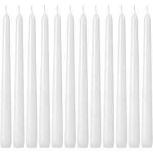 12 Pack White Taper Candles - Taper Candles 10 Inch Dripless, Smokeless & Unscented - 8 Hours Long Burning - Tall Candlesticks - Ideal for Weddings, Dinner Parties, Home Decor, Birthday Party