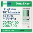 5 Pack - DrugExam Marijuana Test Dip Card. Cannabinoids Testing Test. Rapid Test Dip Cards.Individually Packed. Detailed Instructions Included. Easy to Use.