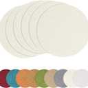 Homing 15 Inch Round Cloth Placemats Set of 6, Cotton Linen Blend Washable Table Mats, Farmhouse Dining Place Mats for Indoors & Outdoors, Easy to Clean, Cream