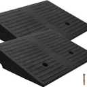 Rubber Curb Ramps for Driveway Curb Ramps for Sidewalks Door Ramps for Thresholds Heavy Duty 2 Pack 4 inch Rise Ramps for Wheelchairs Shed Ramp for Riding Mower 7000lbs Powersport Loading