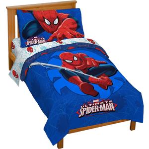 Marvel Spiderman 'Regulator' Toddler 4 Piece Bed Set (Blue)