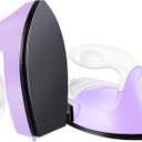 Mini Heat Press Small Iron Portable Heat Press Machine Mini Craft Iron with Charging Base Accessories for DIY T-Shirts, Shoes, Bag and Hats Heat Transfer Vinyl Projects (Light Purple)