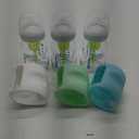 3 Pack Silicone Sleeves and 3 Pack Dr. Brown's Natural Glass Baby Bottles, 5 oz (White+Blue+Green) (5 Ounce)