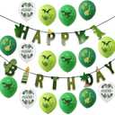 Dinosaur Birthday Banner and Balloons Kit - Happy Birthday Sign, Theme Party Banners