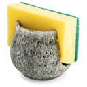 Zoeeker Ceramic Sponge Holder, Kitchen Sponge Holder Sink Caddy Organizer Dish Rack for Kitchen Sink Suction, Bathroom, Brush, Special Gray