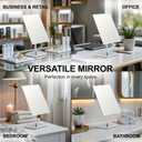 MIRRORVANA Large Table Desk Mirror with Stand for Office Desktop, Makeup Vanity and Bathroom Countertop - Personal Adjustable Face Mirror - 9.8" x 7"