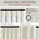 Cream White Blackout Drapes 96 Inches Long 2 Panels, Linen Room Darkening Fabric Thick for Bedroom Viral Pinch Pleated Window Curtains 96 Inches Long with Hooks Sound Deadening Insulated Thermal Cute