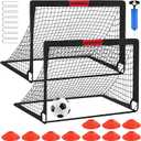 Kids Soccer Goals for Backyard Set - 2 of 4' x 3' Portable Soccer Goal Training Equipment, Pop Up Toddler Soccer Net with Soccer Ball, Soccer Set for Kids and Youth Outdoor Games, Sports, Play